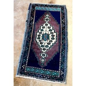 Vintage Turkish Anatolian 100% Wool Handwoven 1'10 x 3'5 feet Carpet Prayer Rug